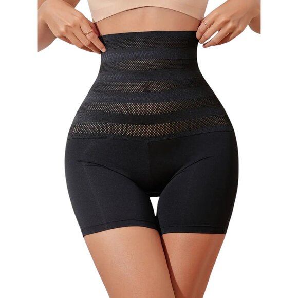 High Waist Seamless Tummy Control Shapewear Panties Black Polyester Size L (3) - Picture 1 of 2